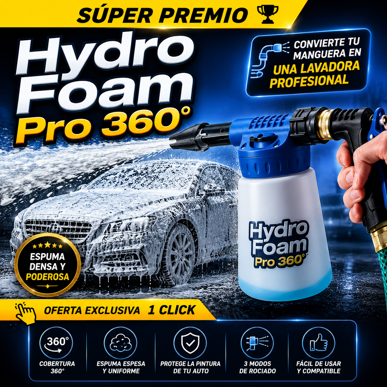 🏆 HydroFoam Pro 360°