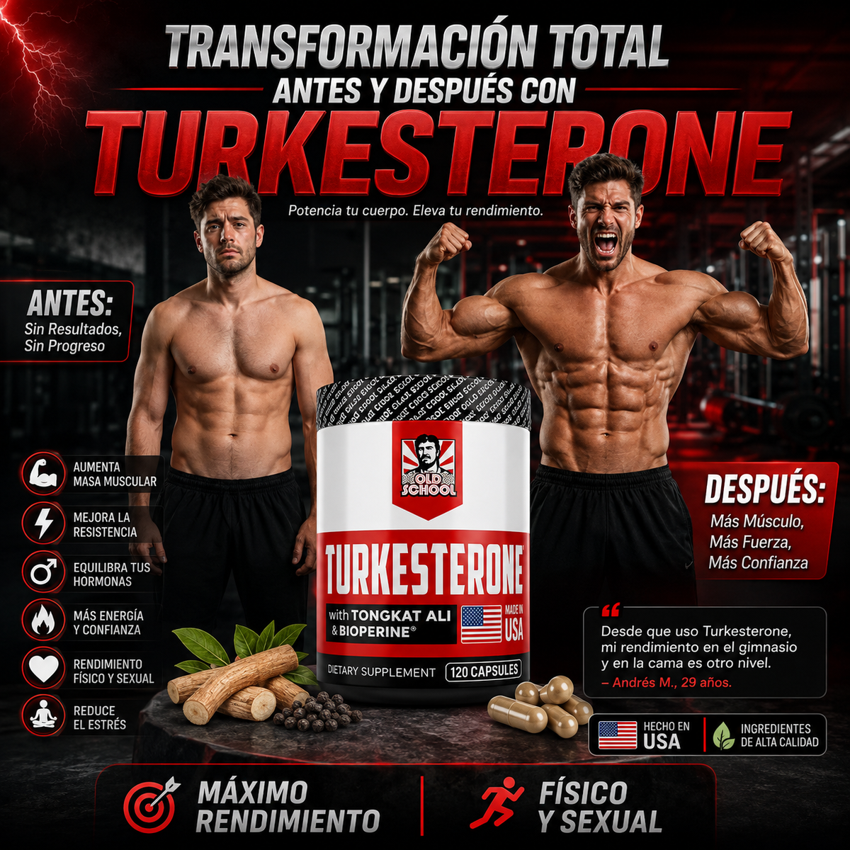 Turkesterone Old School Elite™ | Fuerza, Rendimiento y Desarrollo Muscular