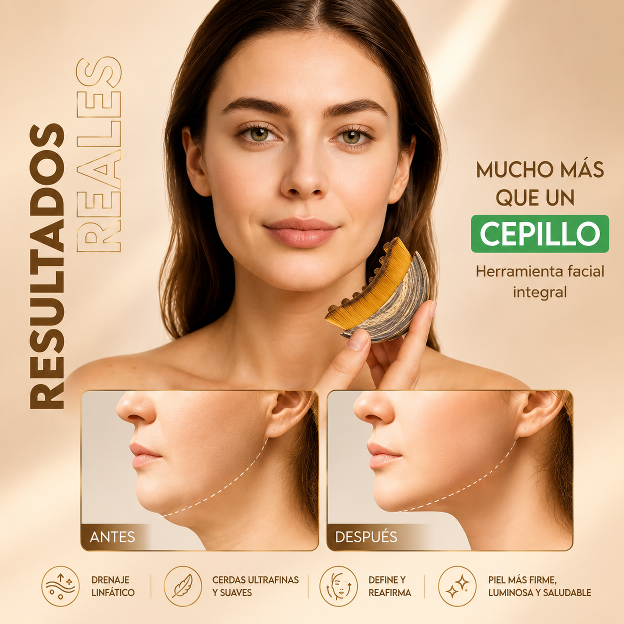 LymphGlow™ | Cepillo Facial de Contorno Linfático