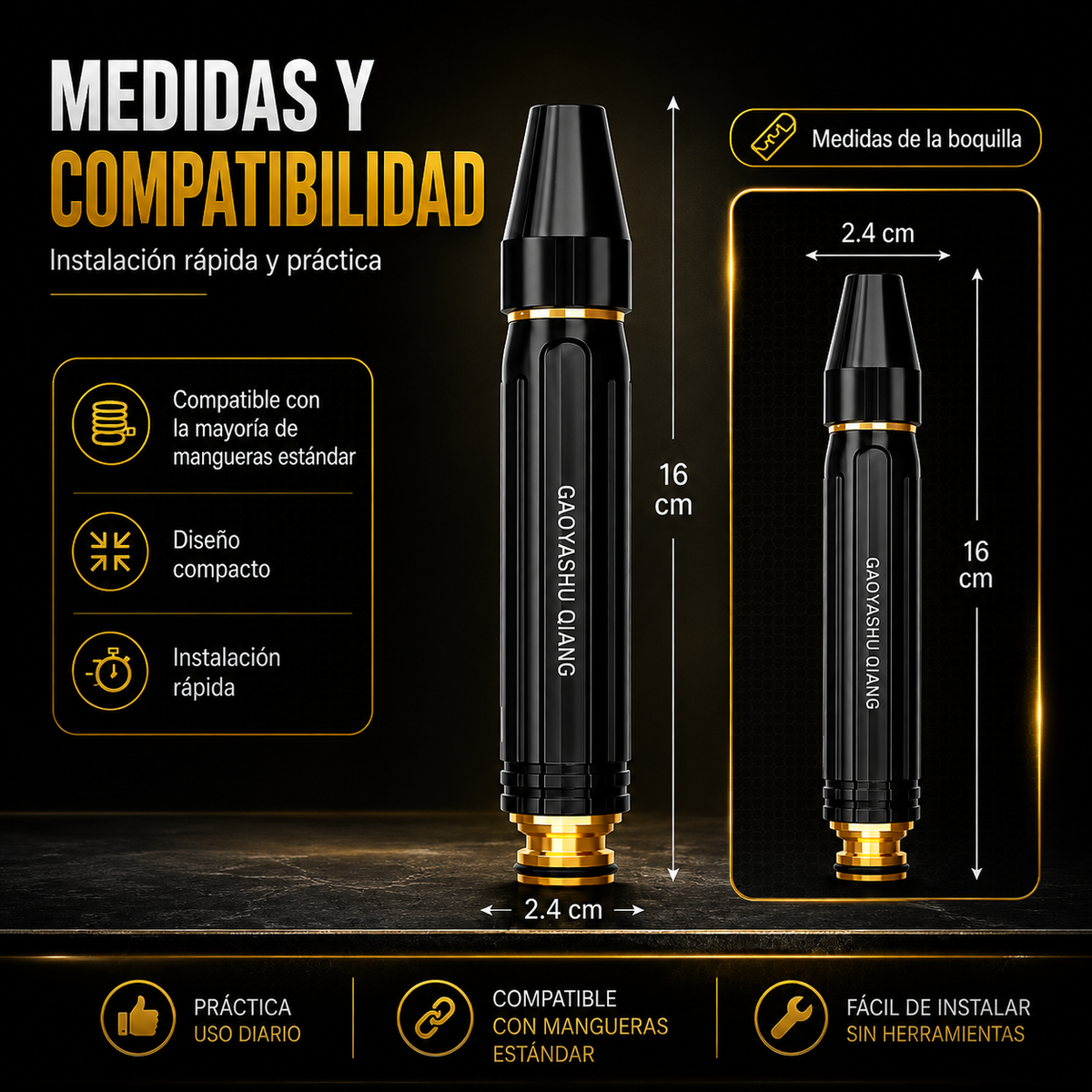 HydroForce Pro™ | Pistola de Agua de Alta Presión 4 en 1