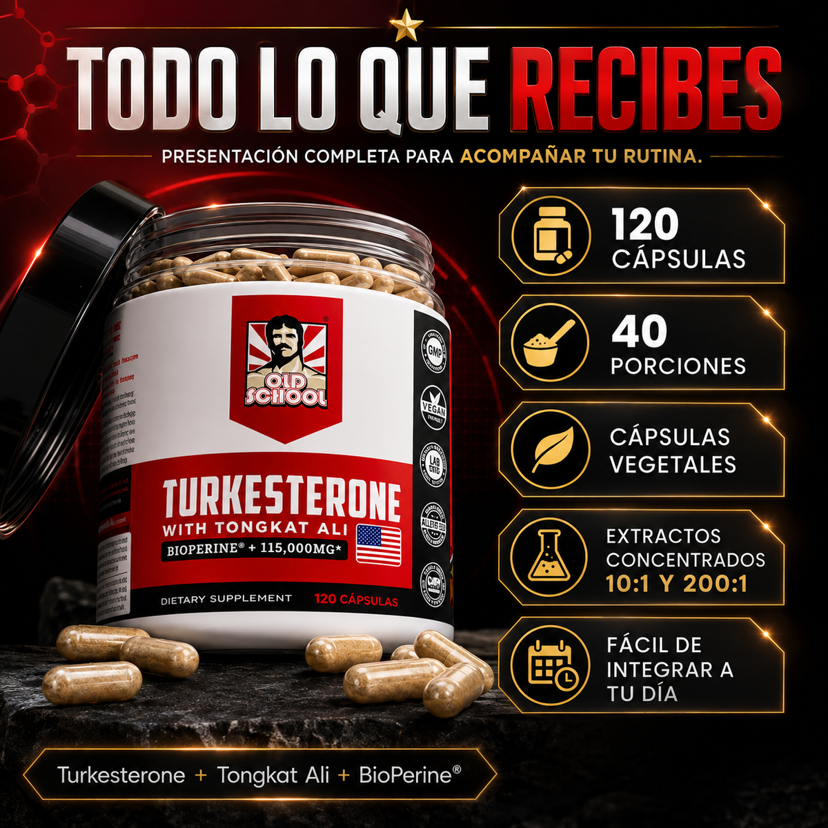 Turkesterone Old School Elite™ | Fuerza, Rendimiento y Desarrollo Muscular