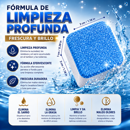 Kit Pastillas Limpieza Lavadora 12 Pcs 2x1 | Elimina Malos Olores
