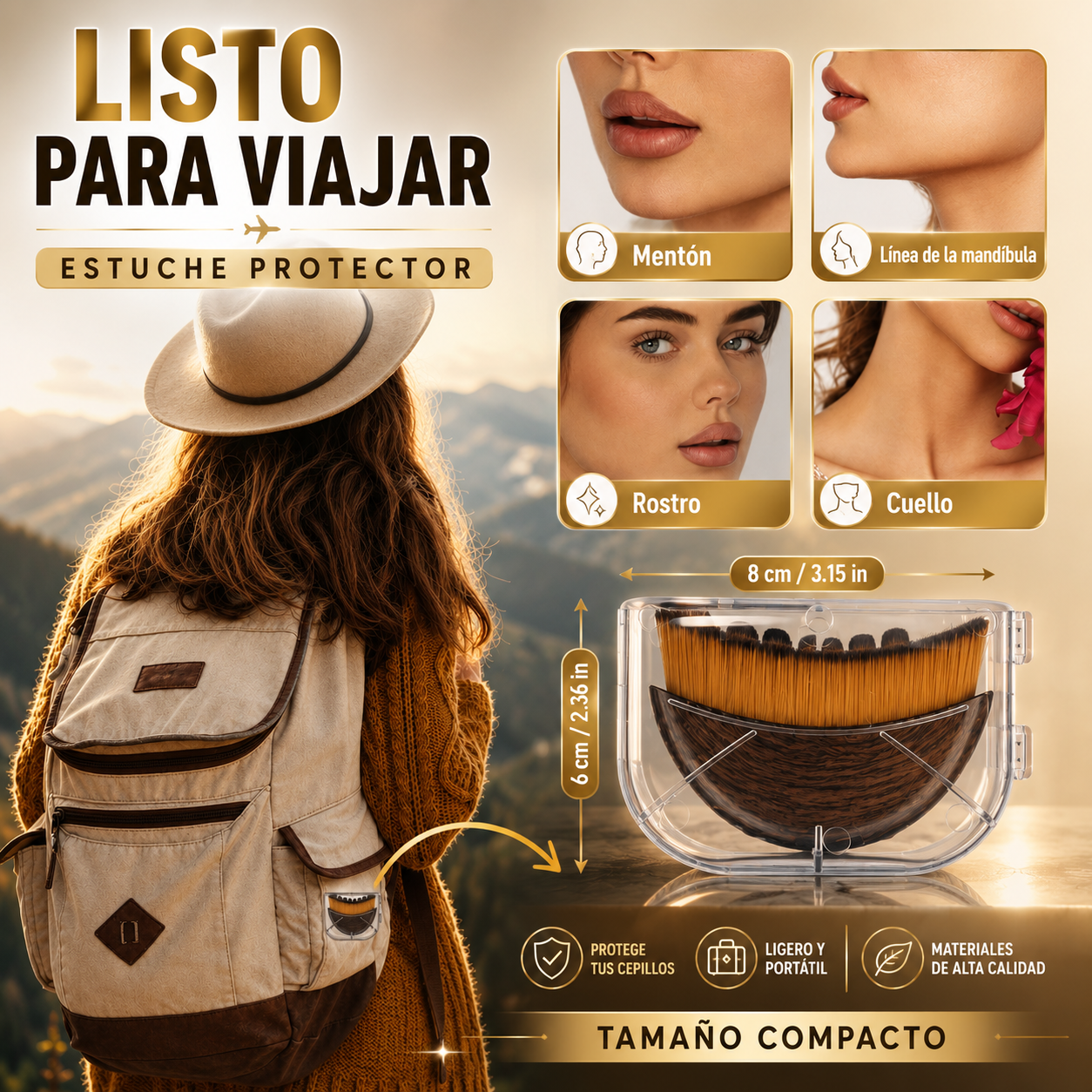 LymphGlow™ | Cepillo Facial de Contorno Linfático