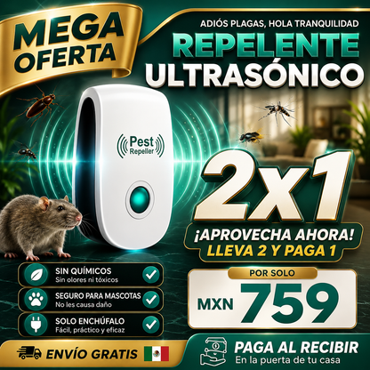 “Repelente Ultrasónico 2x1 | Contra Ratones e Insectos”