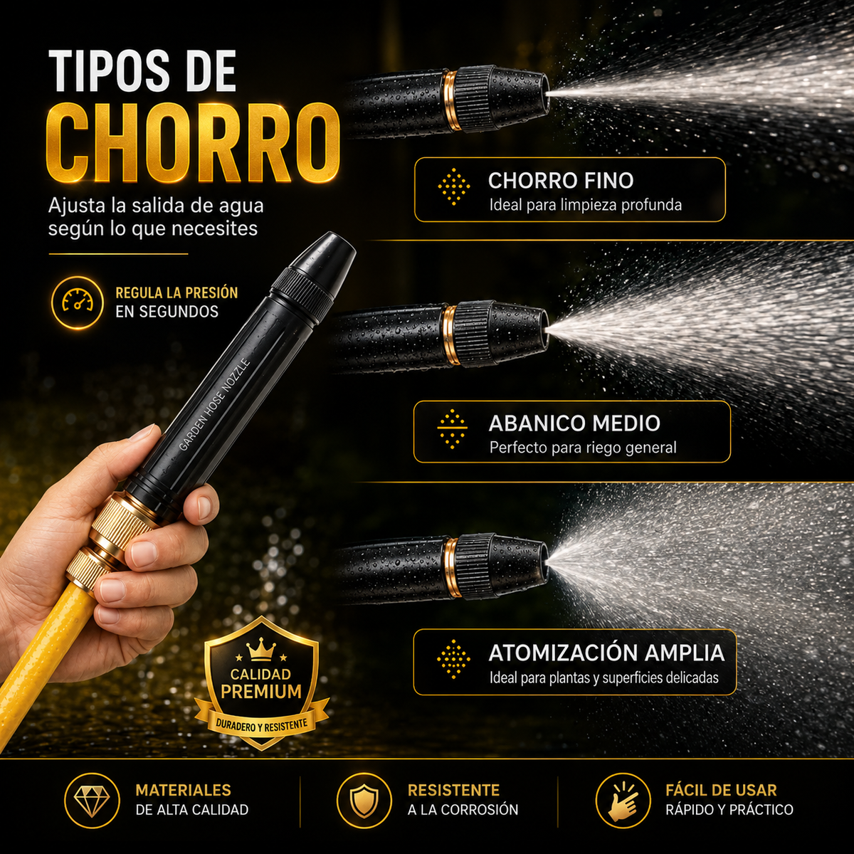 HydroForce Pro™ | Pistola de Agua de Alta Presión 4 en 1