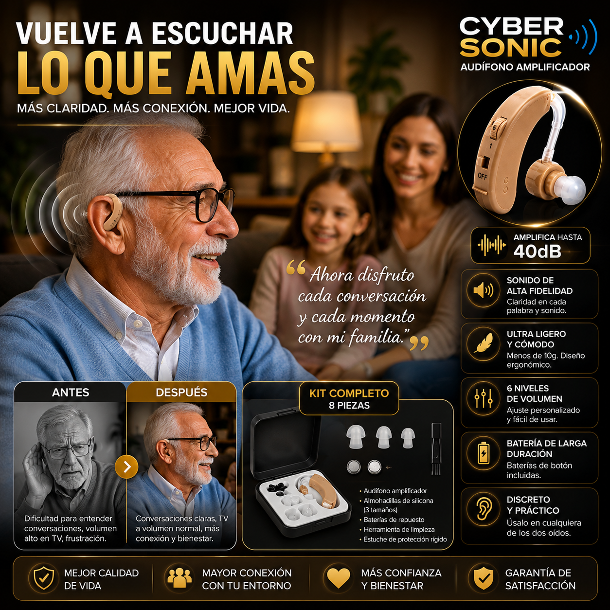 Cyber Sonic Pro™ | Aparato Auditivo para Sordera