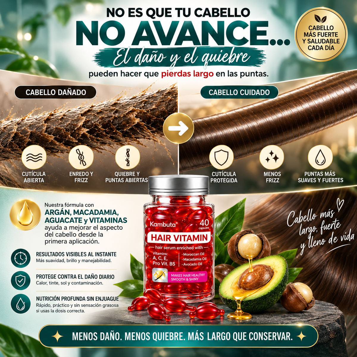 2X1 VitaMelena™ | Vitaminas para Cabello Fuerte y Saludable