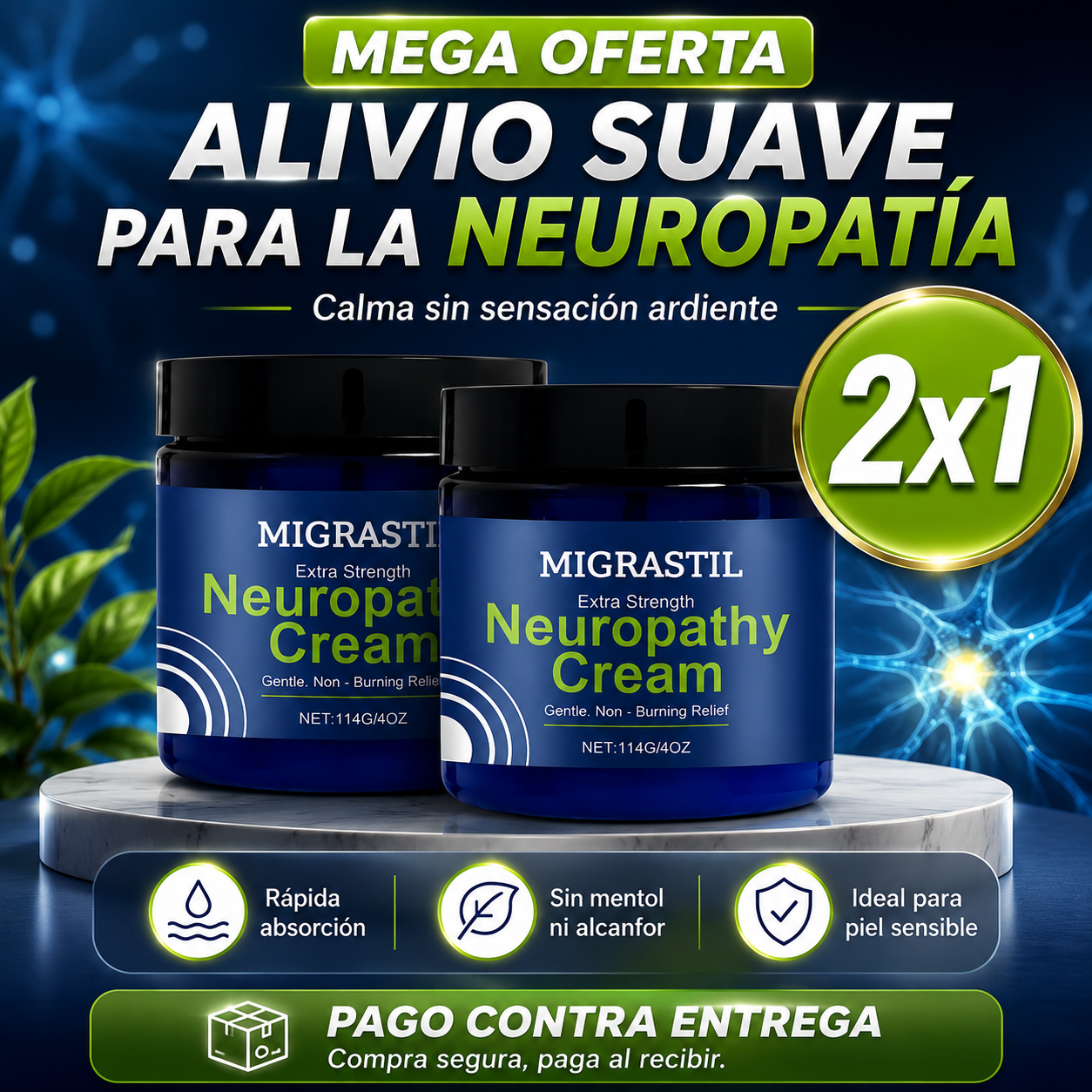 🔥 Migrastil Crema para Neuropatía – Alivio Extra Fuerte | PROMOCIÓN 2x1