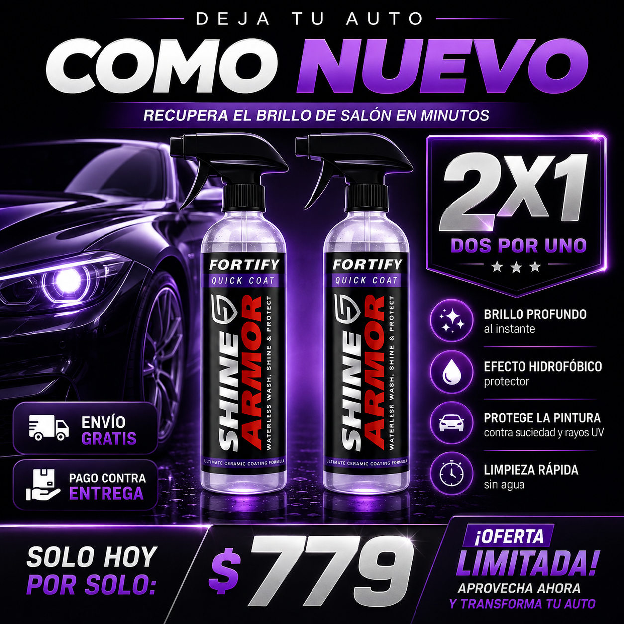 Shine Armor™ | Revestimiento Cerámico para Auto — 2X1 🔥