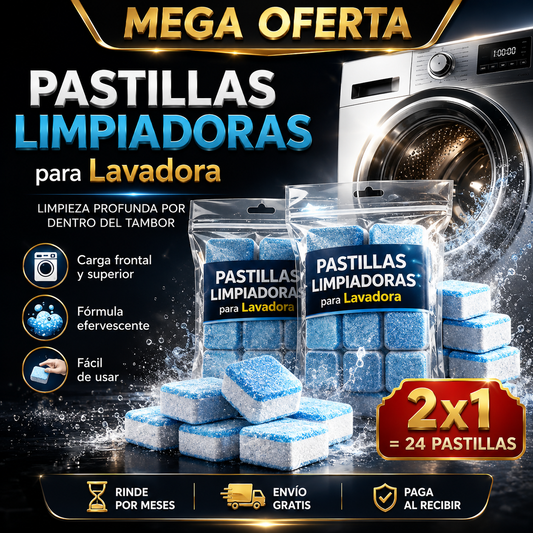 Kit Pastillas Limpieza Lavadora 12 Pcs 2x1 | Elimina Malos Olores