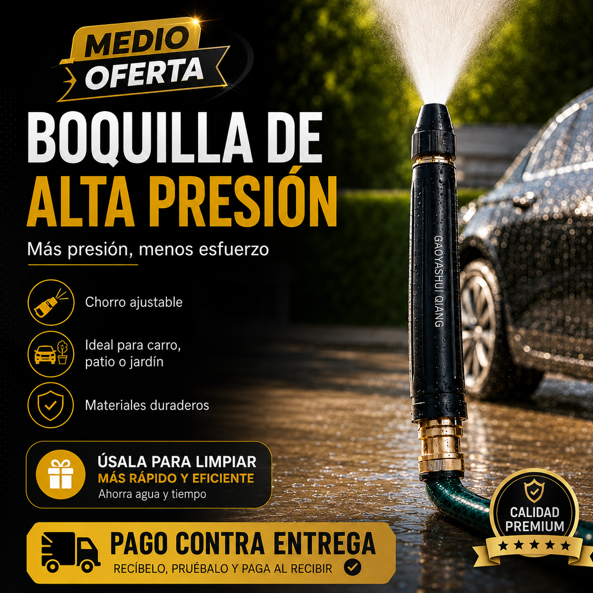 HydroForce Pro™ | Pistola de Agua de Alta Presión 4 en 1