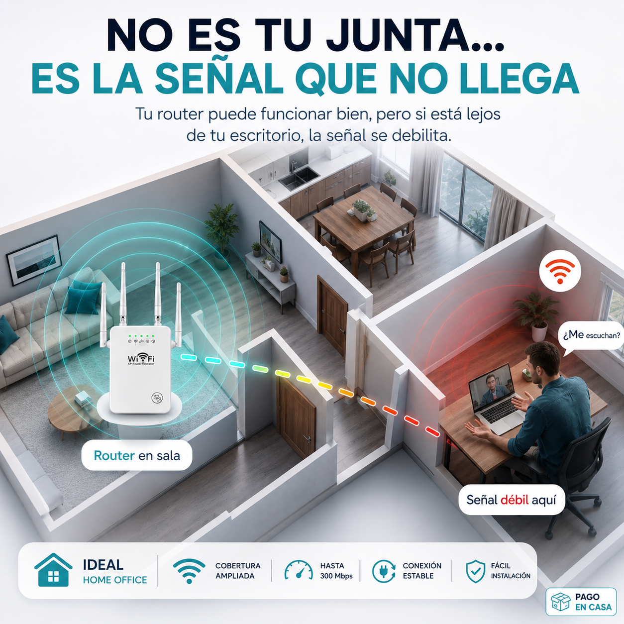 UltraLink Pro™ Extensor de Señal WiFi 300 Mbps