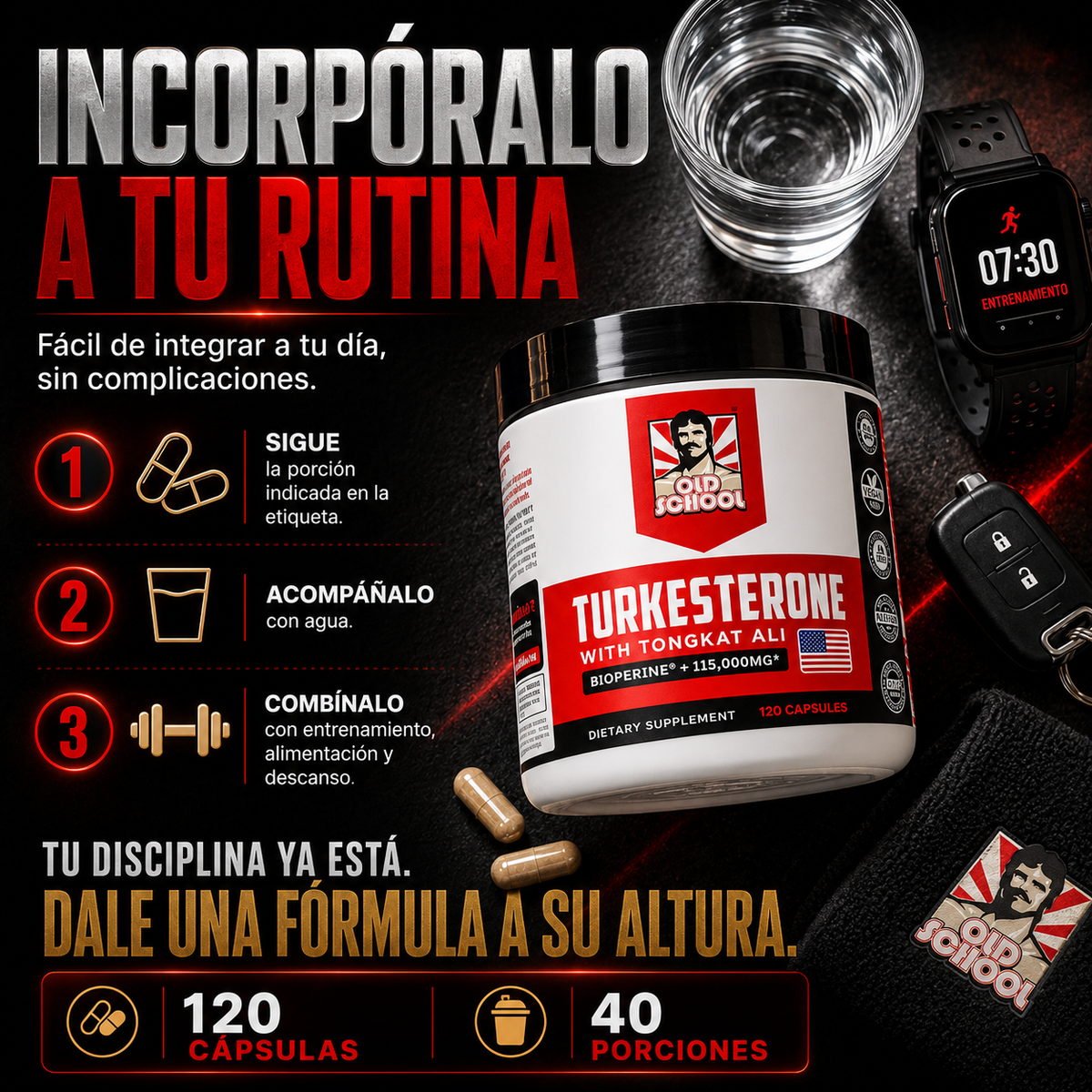 Turkesterone Old School Elite™ | Fuerza, Rendimiento y Desarrollo Muscular