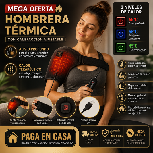 Hombrera Terapéutica con Calor – Soporte y Alivio del Dolor