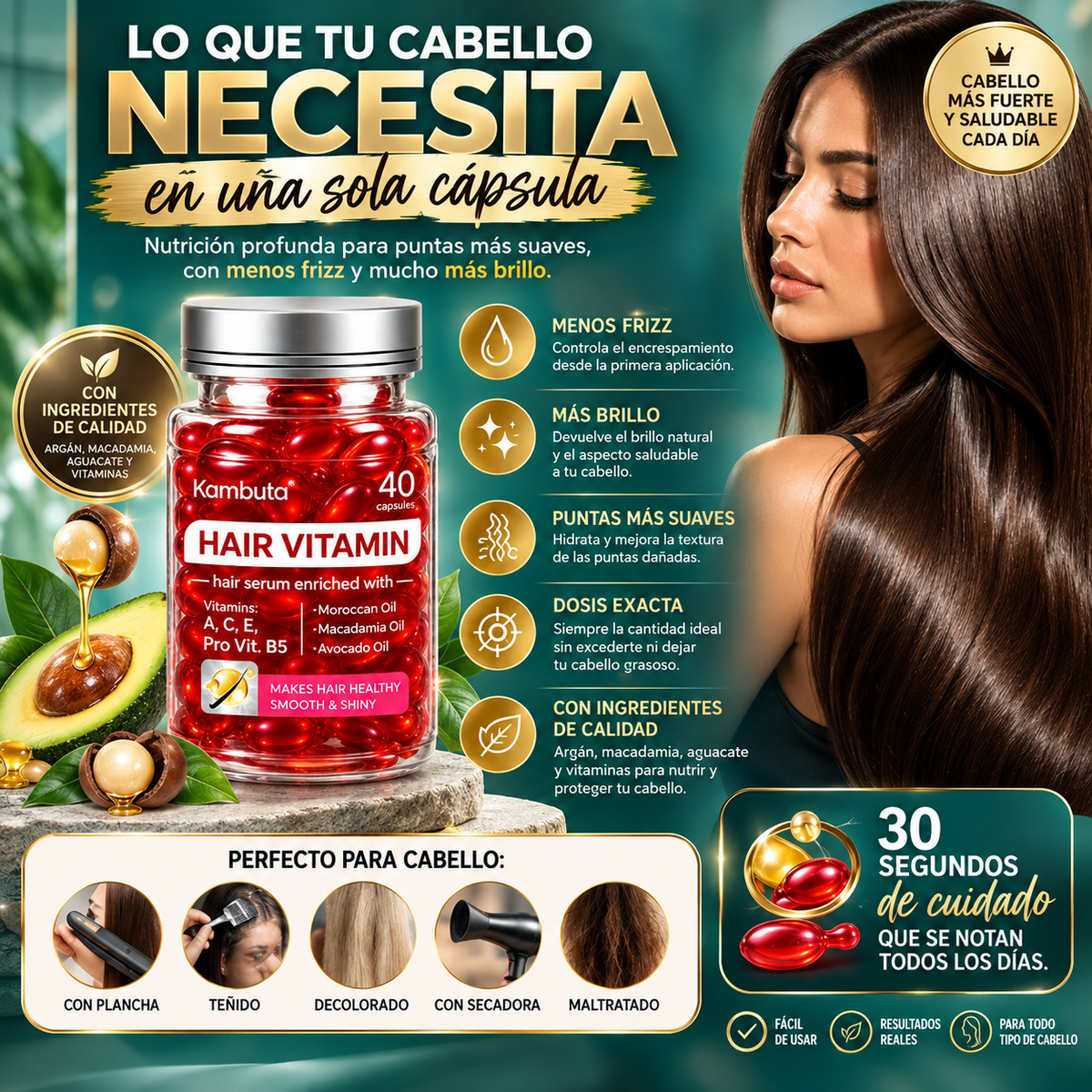 2X1 VitaMelena™ | Vitaminas para Cabello Fuerte y Saludable