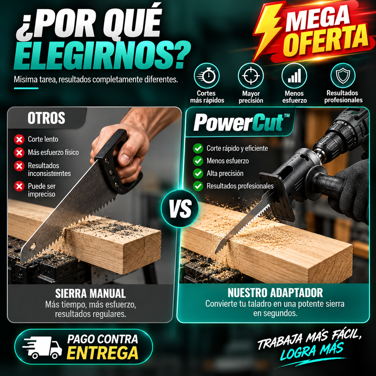 PowerCut™ | Cortador de Sierra para Taladro