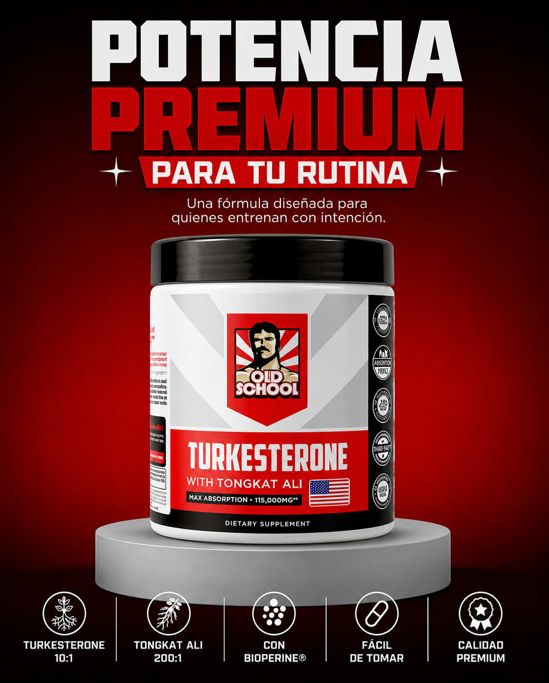 Turkesterone Old School Elite™ | Fuerza, Rendimiento y Desarrollo Muscular