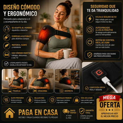 Hombrera Terapéutica con Calor – Soporte y Alivio del Dolor